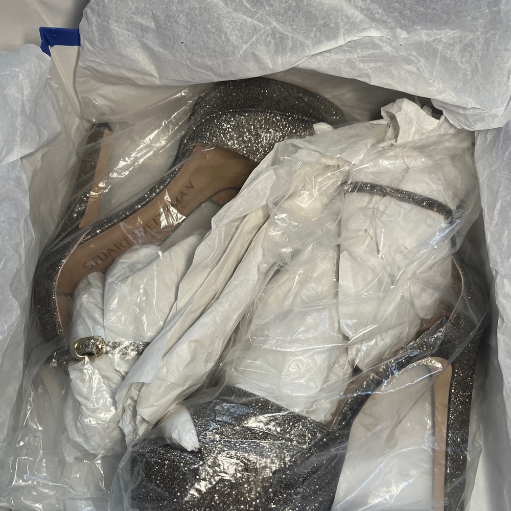 NWT | Stuart Weitzman Discoplatform Sandals New Pyrite | Sz 8 - Picture 16 of 16